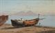 Pescherecci sulla riva presso il golfo di Napoli