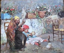 Lotto 82 - Nonna e nipote in cortile