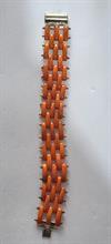 Lotto 57 - Bracciale in argento e corallo naturale maglia Cin