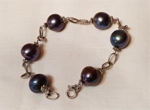 Lotto 62 - Bracciale in oro bianco 18 carati e perle Taithi