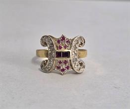 Lotto 74 - Anello stile Deco 'in oro