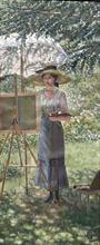 Lotto 62 - Pittrice in giardino 